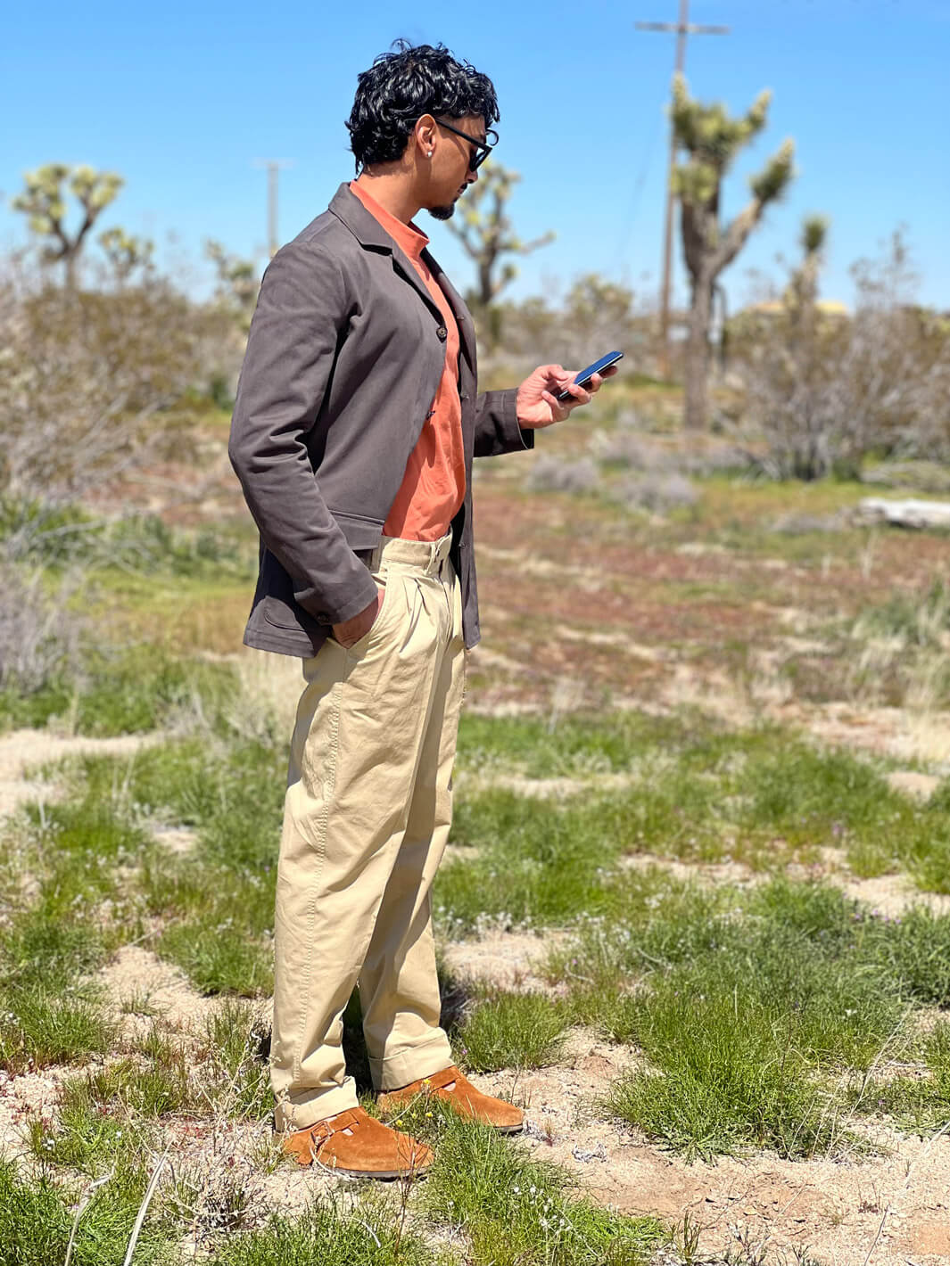 Pleated Cotton Twill Chinos - Beige - Image 3