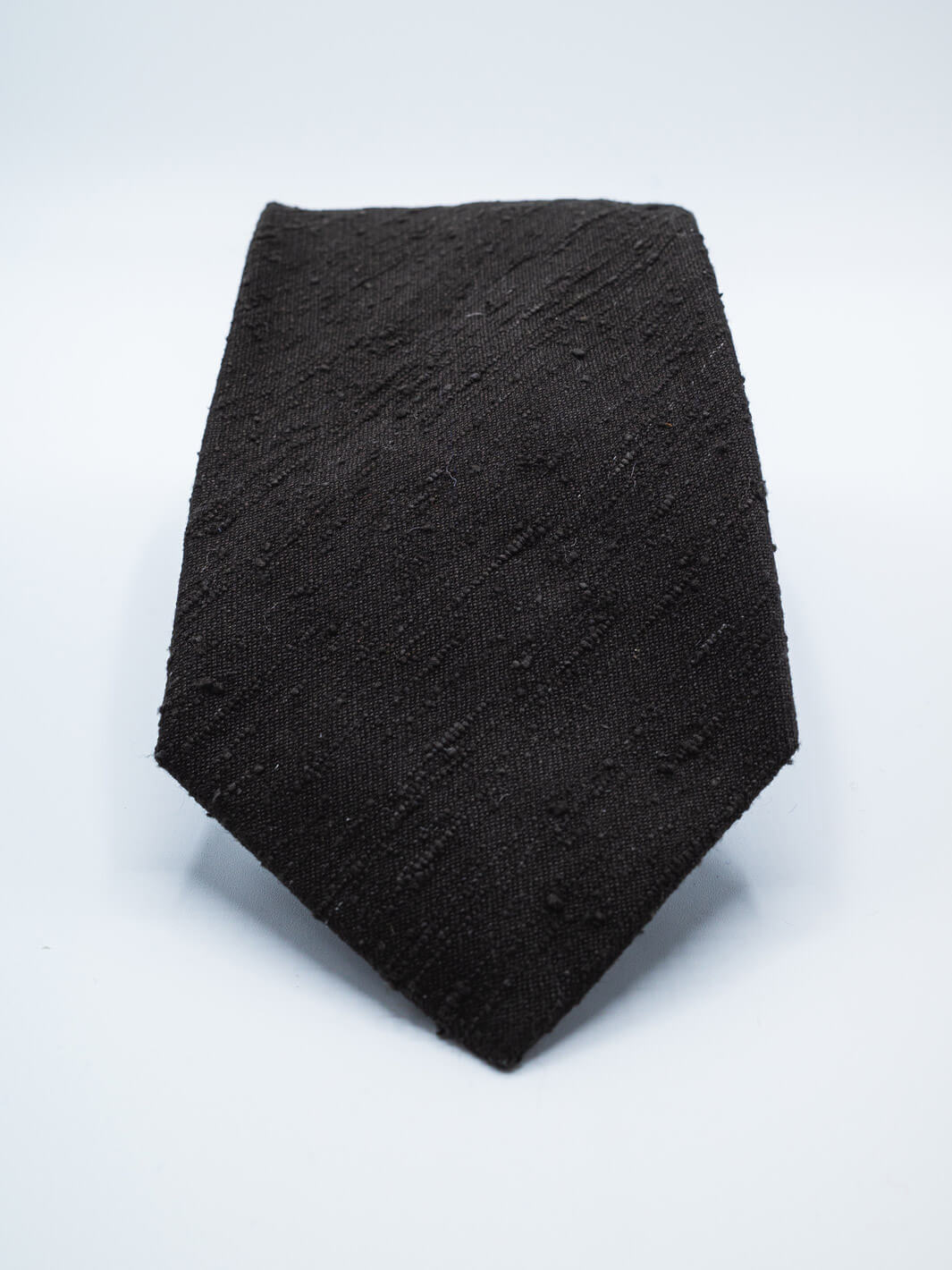 Silk Shantung Tie - Black - Image 2