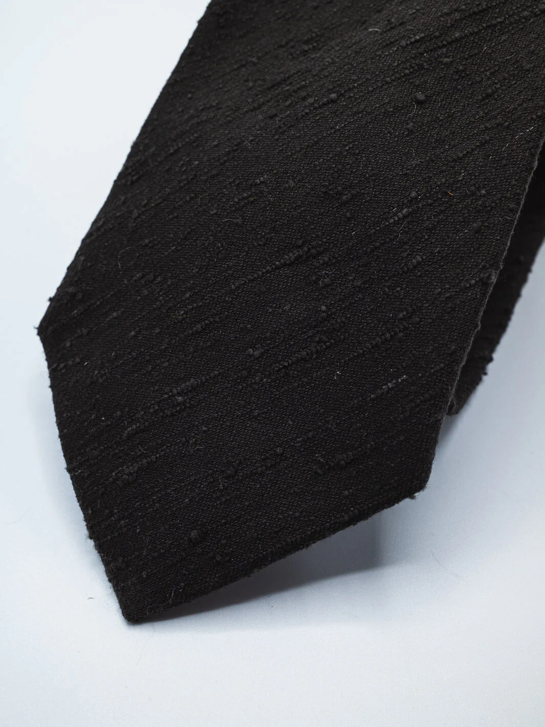 Silk Shantung Tie - Black - Image 3