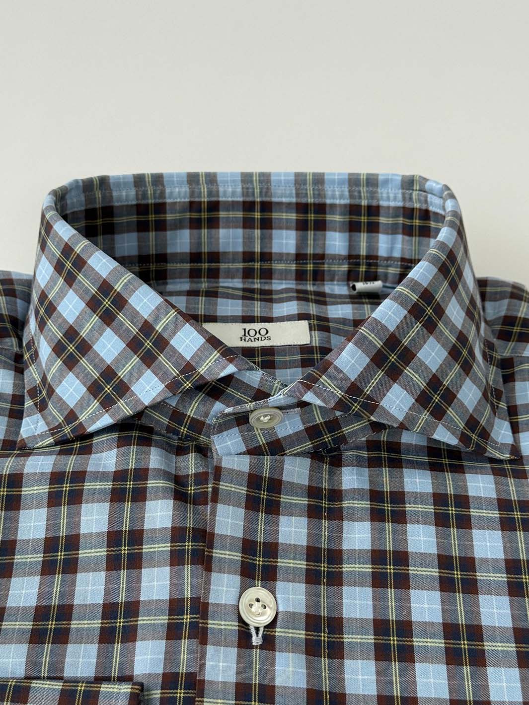 Blue & Brown Plaid Shirt - Image 2