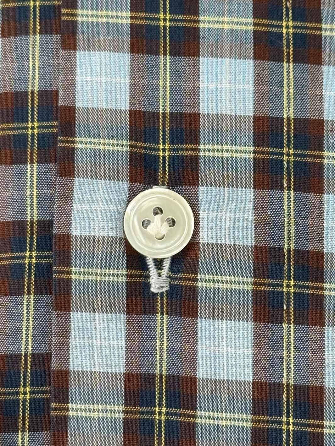 Blue & Brown Plaid Shirt - Image 3