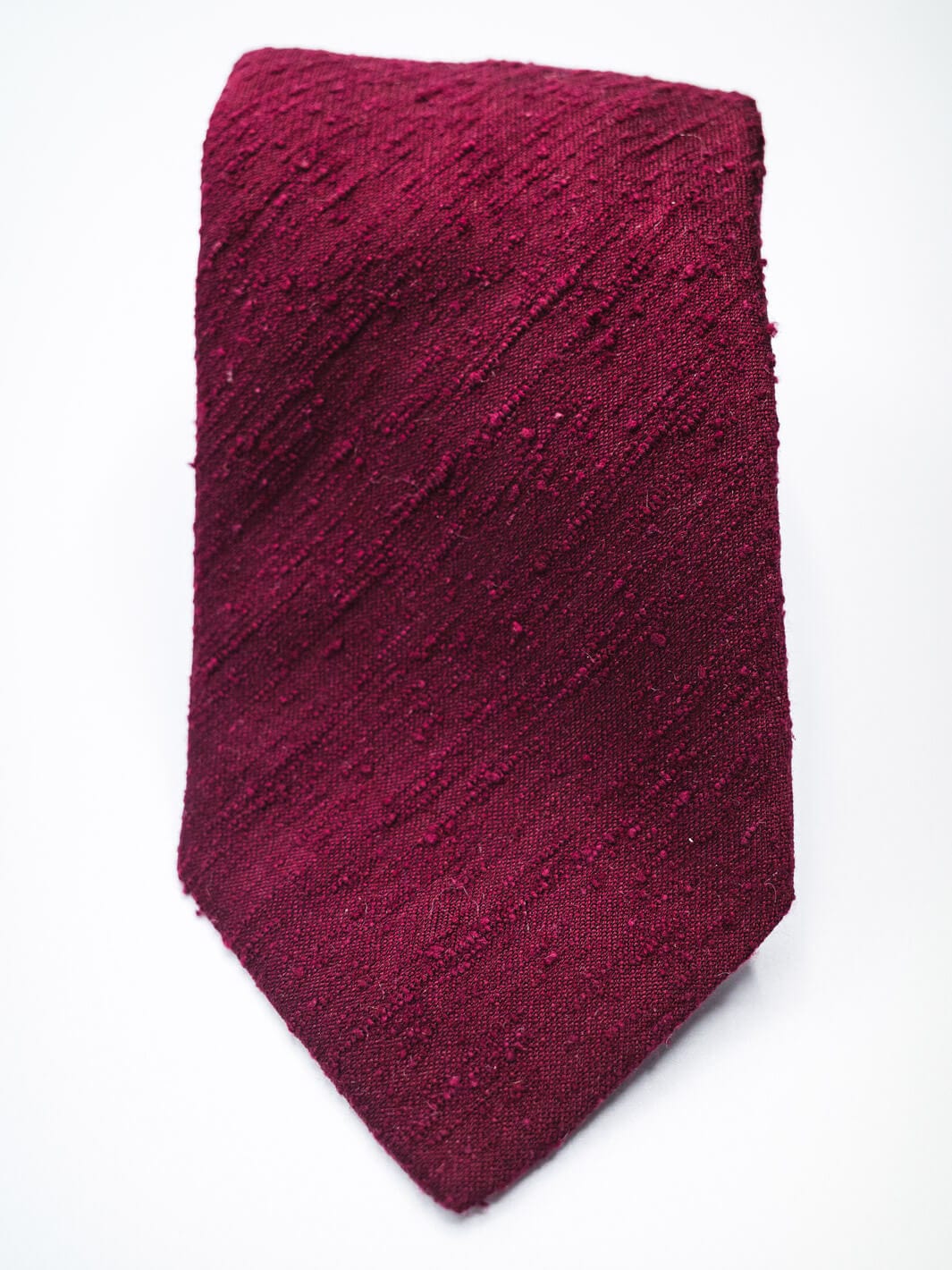 Silk Shantung Tie - Bordeaux - Image 2