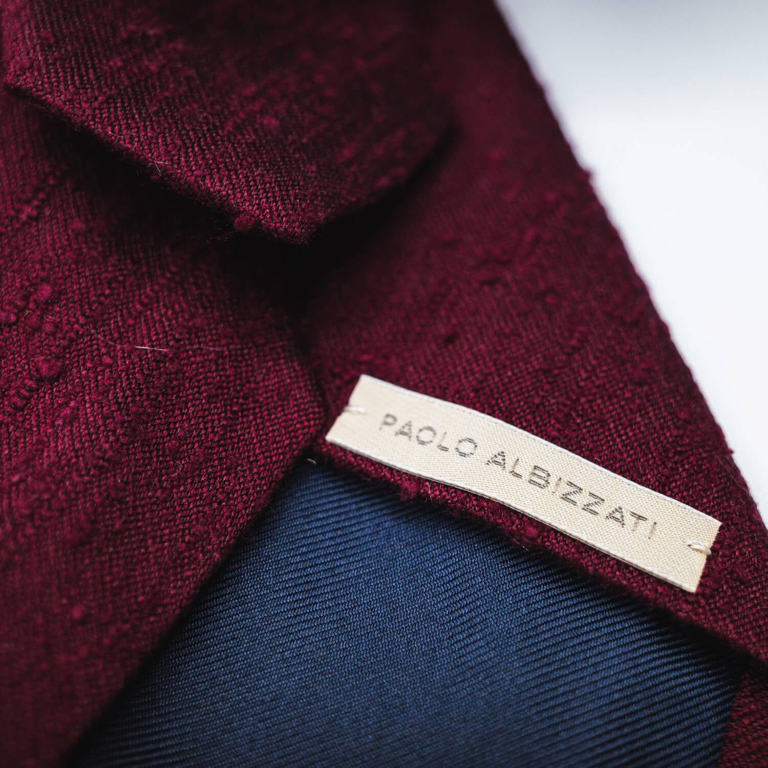 Silk Shantung Tie - Bordeaux - Image 4