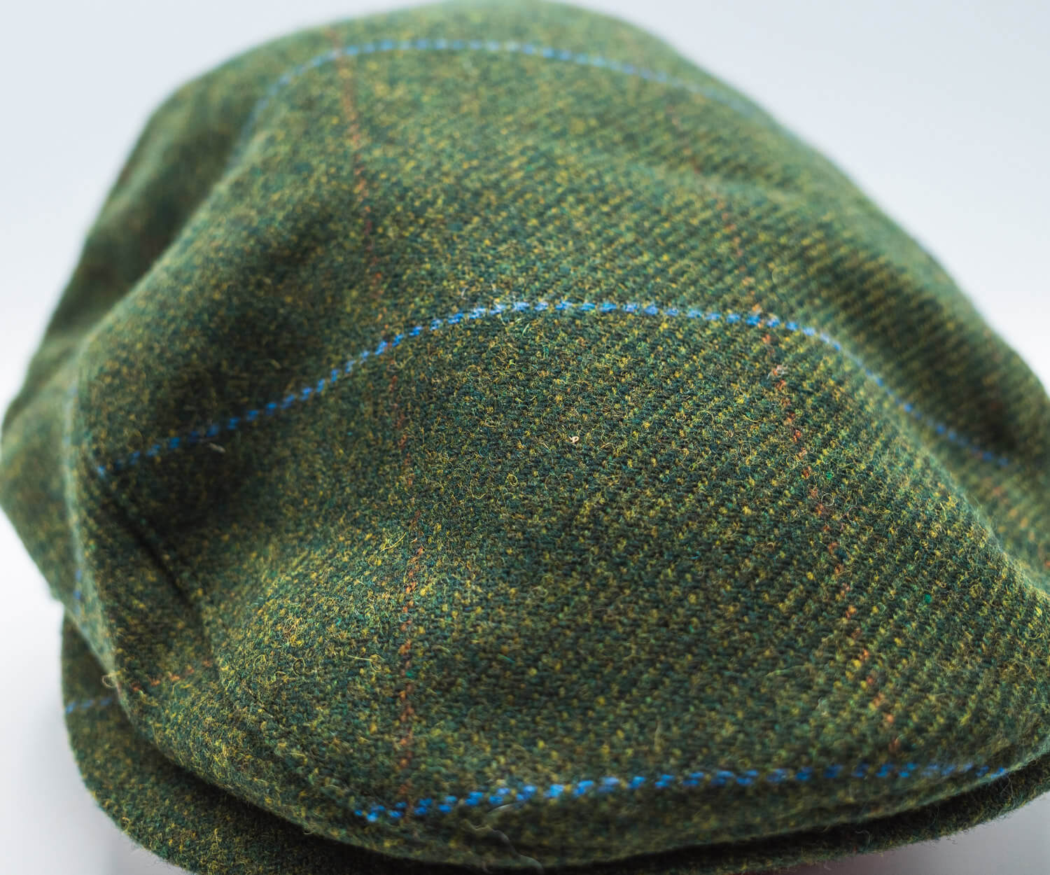 Tweed Check Driving Cap - Cactus Green - Image 2