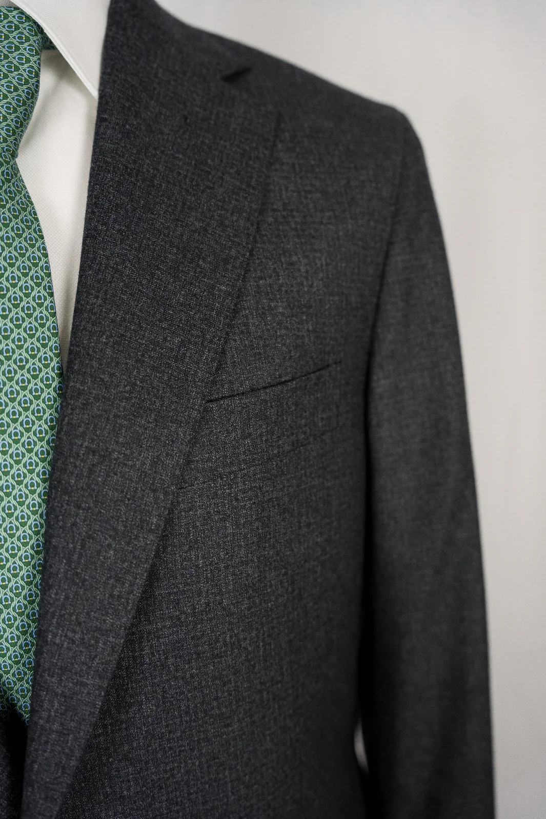 Charcoal Grey Wool Checkered Scabal Sport Coat - Image 3