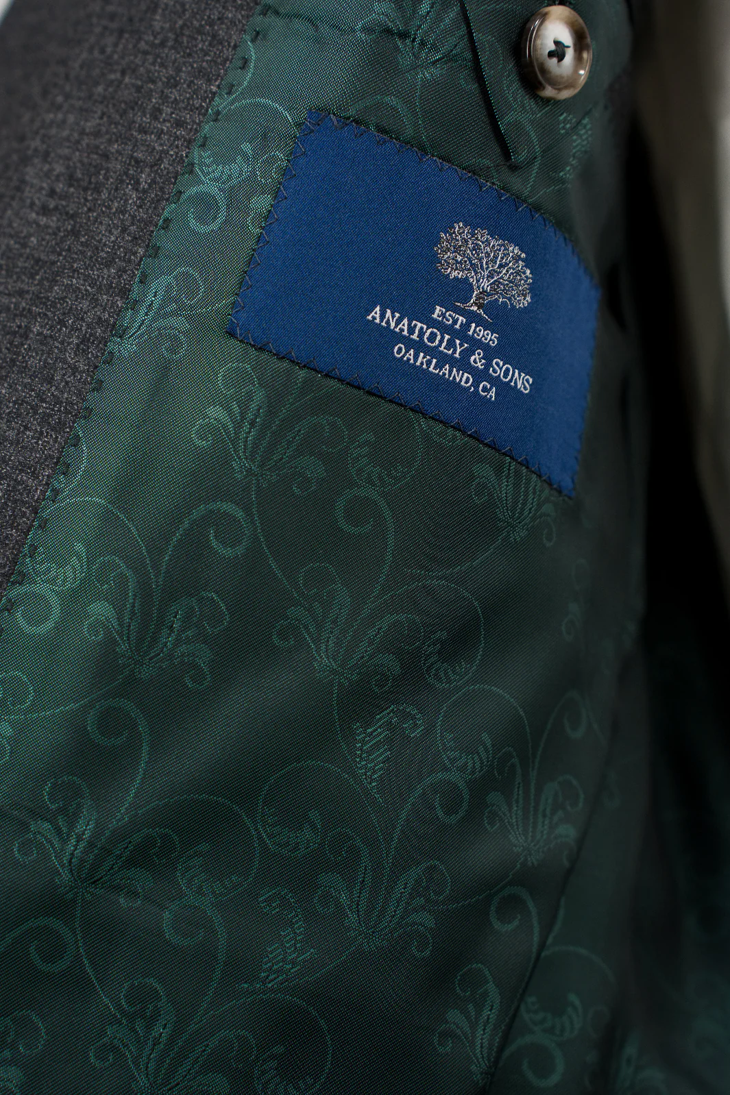 Charcoal Grey Wool Checkered Scabal Sport Coat - Image 7