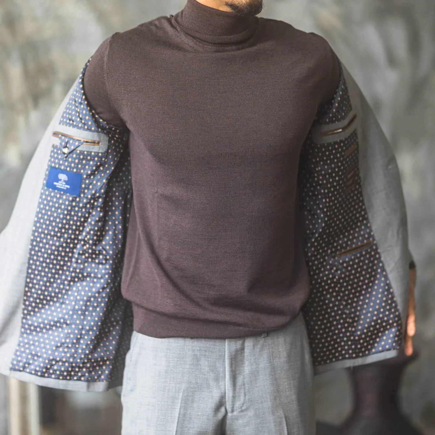 Merino Turtleneck Sweater - Chocolate - Image 3