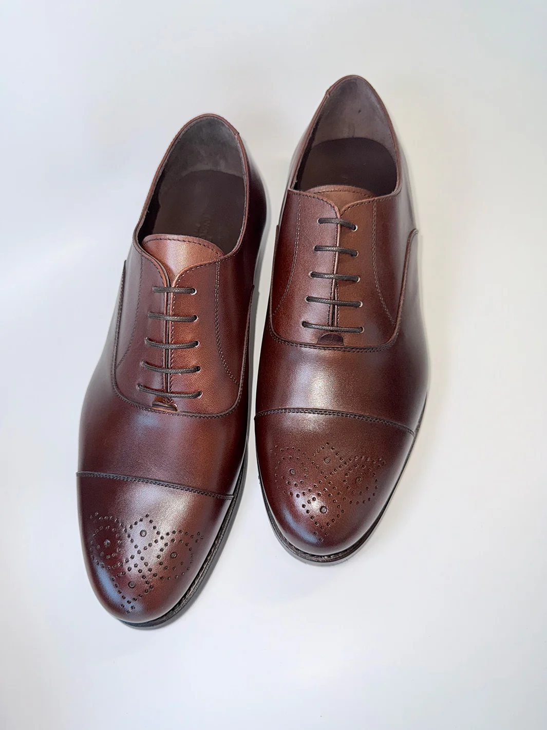 Dark Brown Medallion Cap-Toe Oxford - Box Calf - Image 3