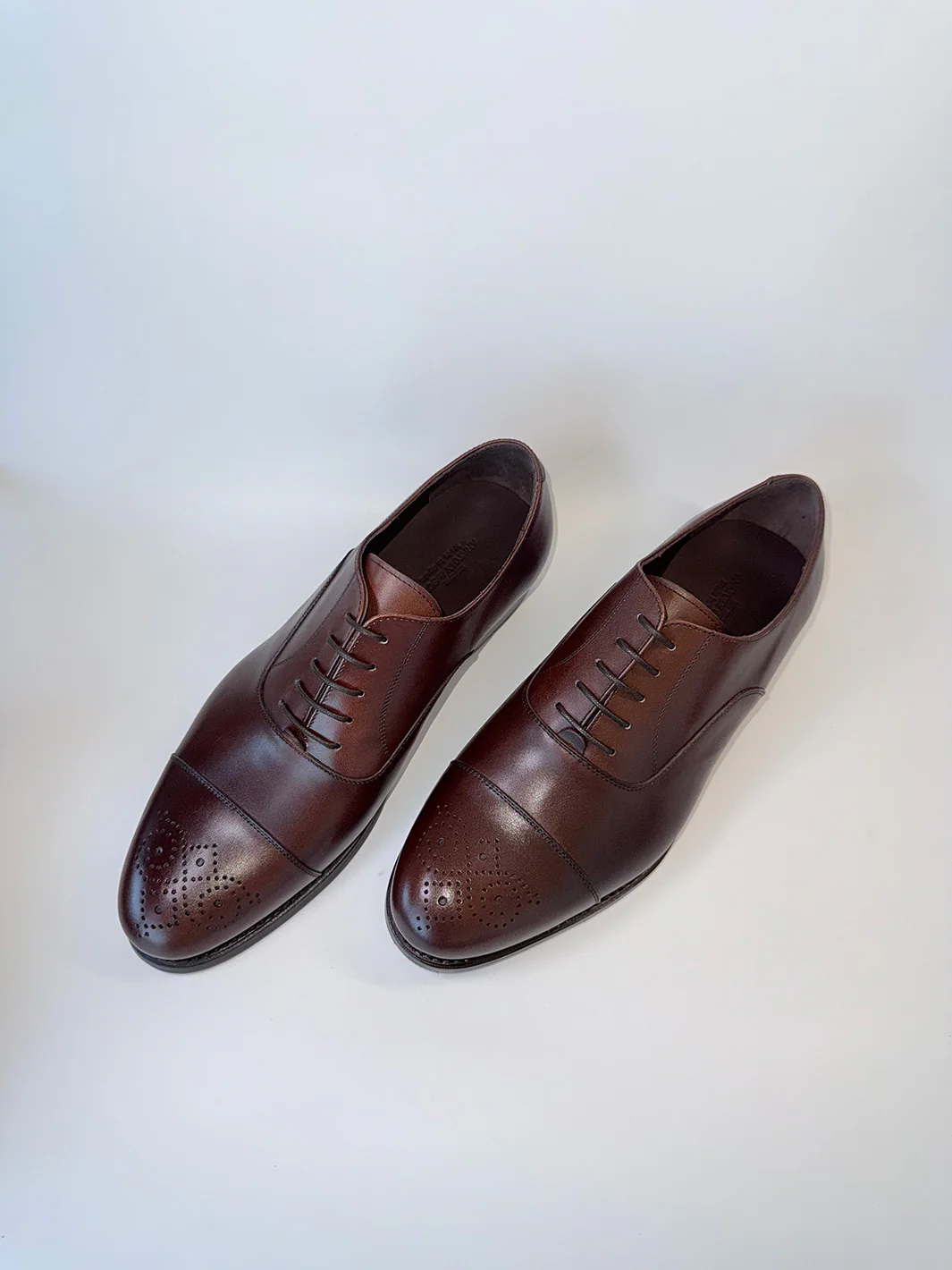 Dark Brown Medallion Cap-Toe Oxford - Box Calf - Image 5