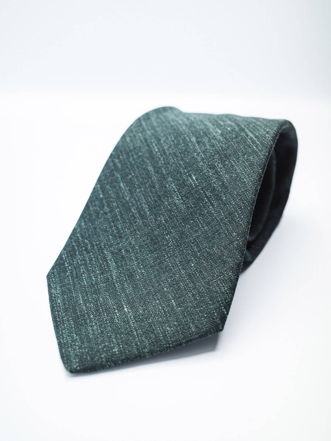 Linen-Wool Tie - Forest Green