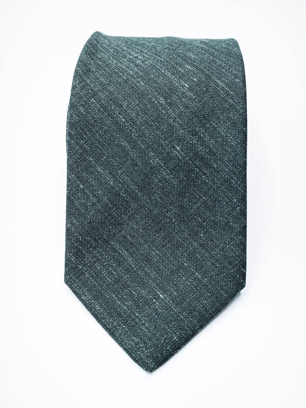 Linen-Wool Tie - Forest Green - Image 2