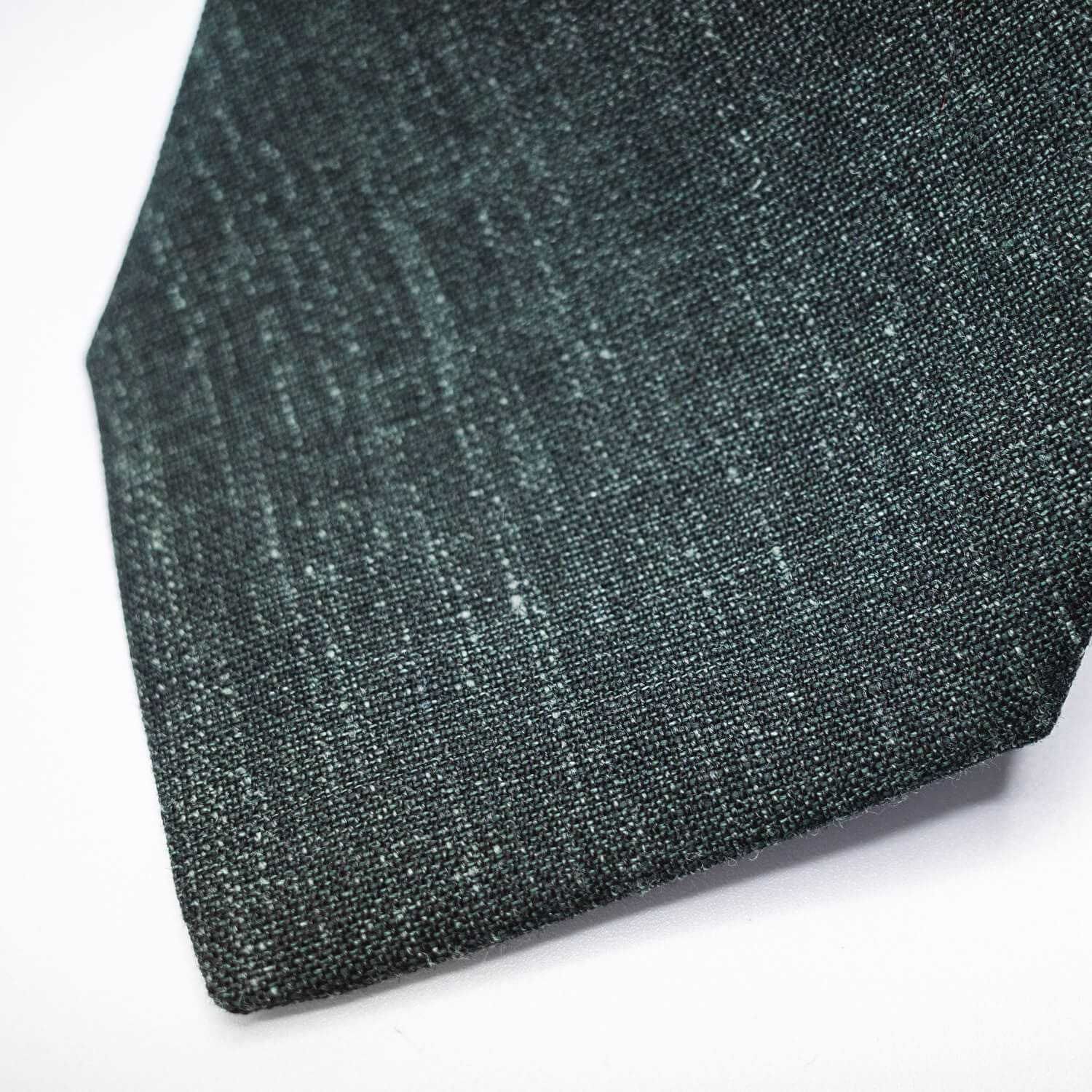 Linen-Wool Tie - Forest Green - Image 3