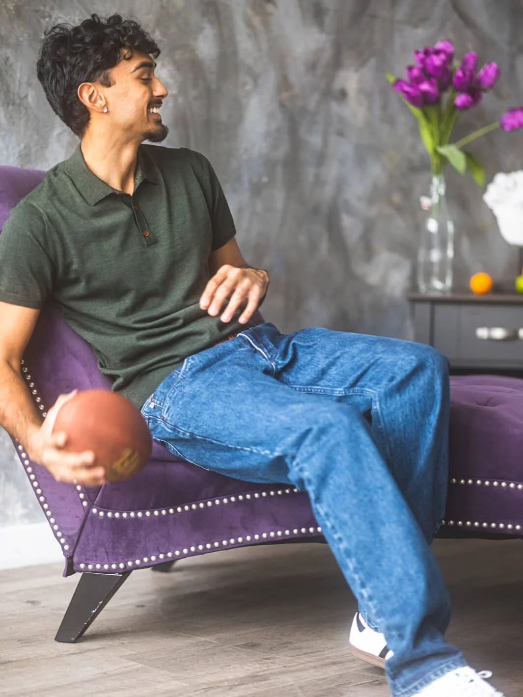 Extra Fine Merino Polo Shirt - Forest Green - Image 3
