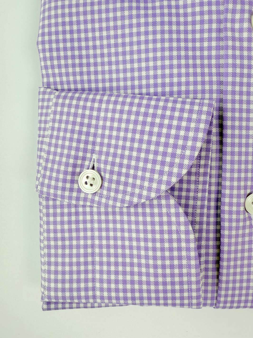 Gingham Cotton Dress Shirt - Purple - Image 2