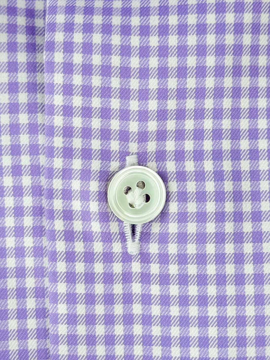 Gingham Cotton Dress Shirt - Purple - Image 3
