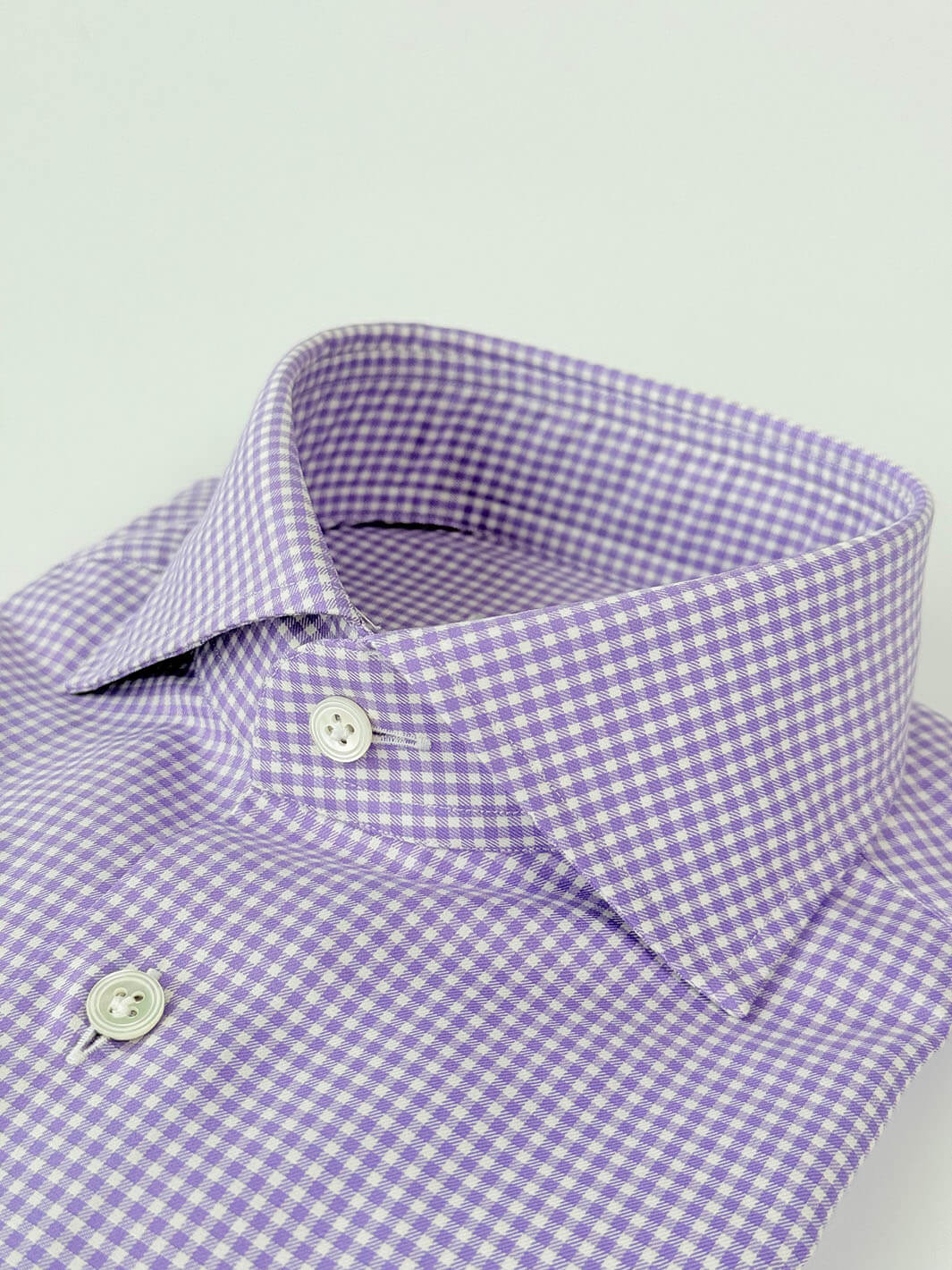 Gingham Cotton Dress Shirt - Purple - Image 4