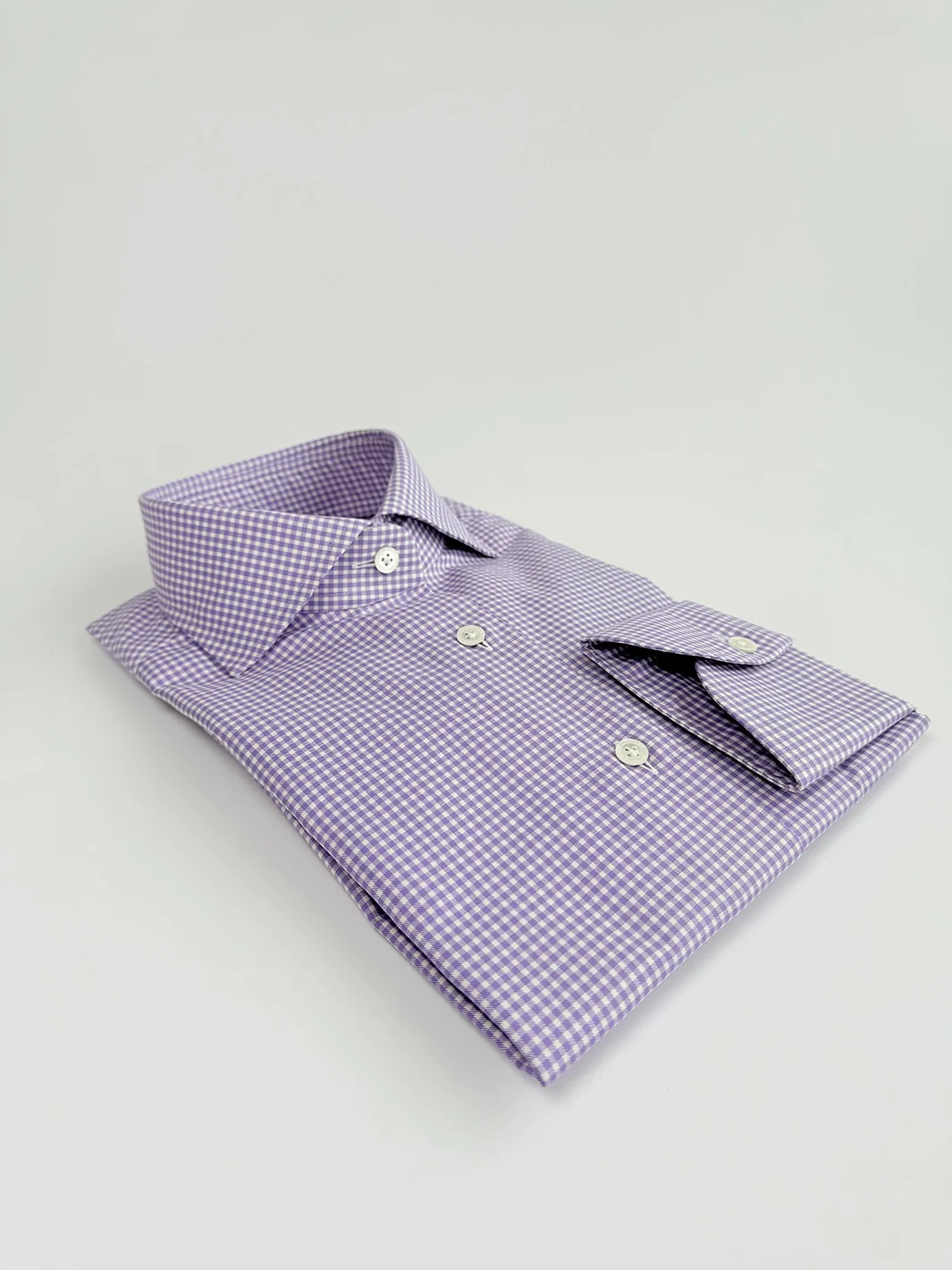 Gingham Cotton Dress Shirt - Purple - Image 5