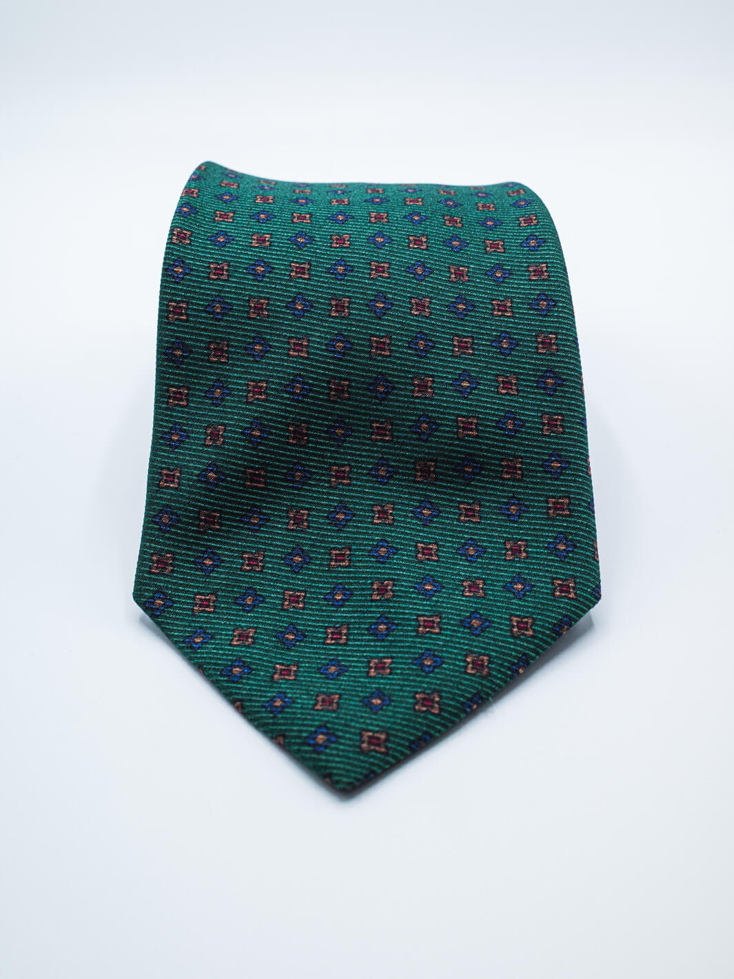 Silk Floral Print Tie - Green - Image 2