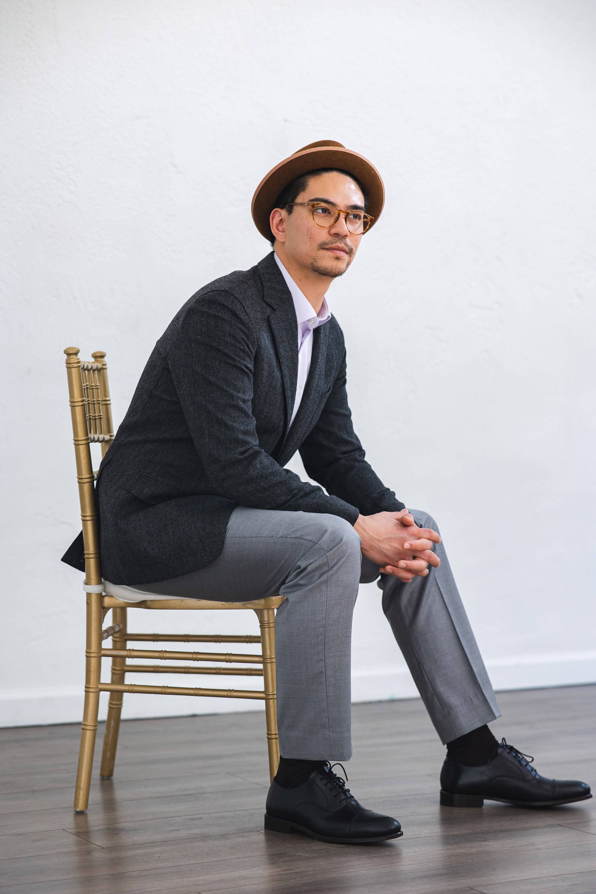 Grey Herringbone Tweed Sport Coat - Image 6