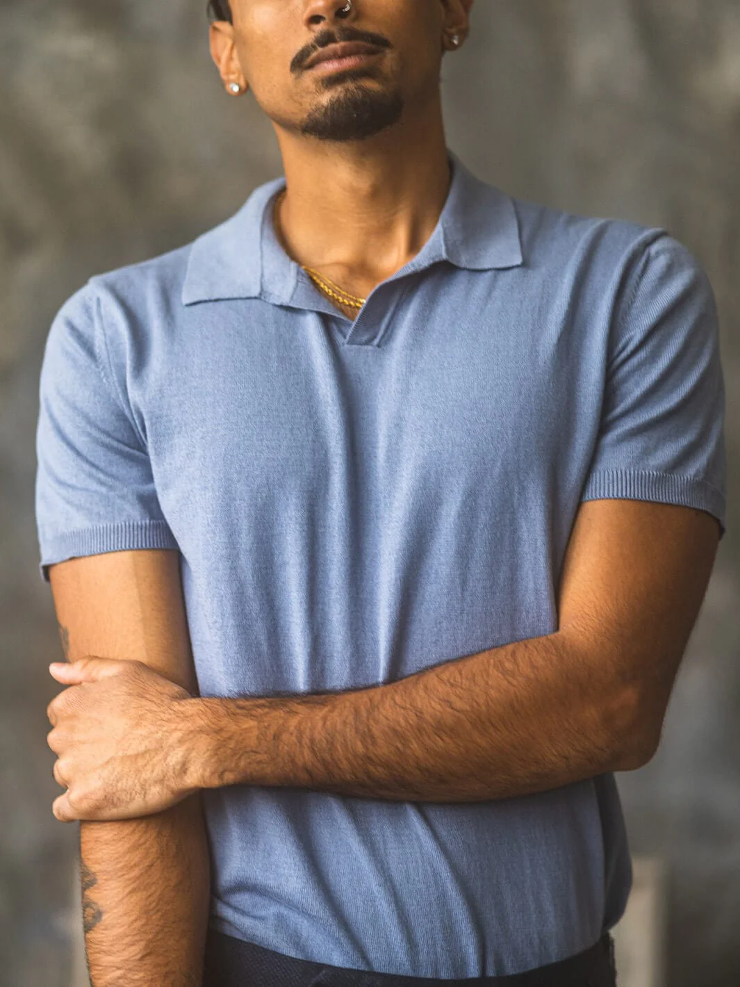 Riva Cotton Polo Shirt - Light Blue - Image 2
