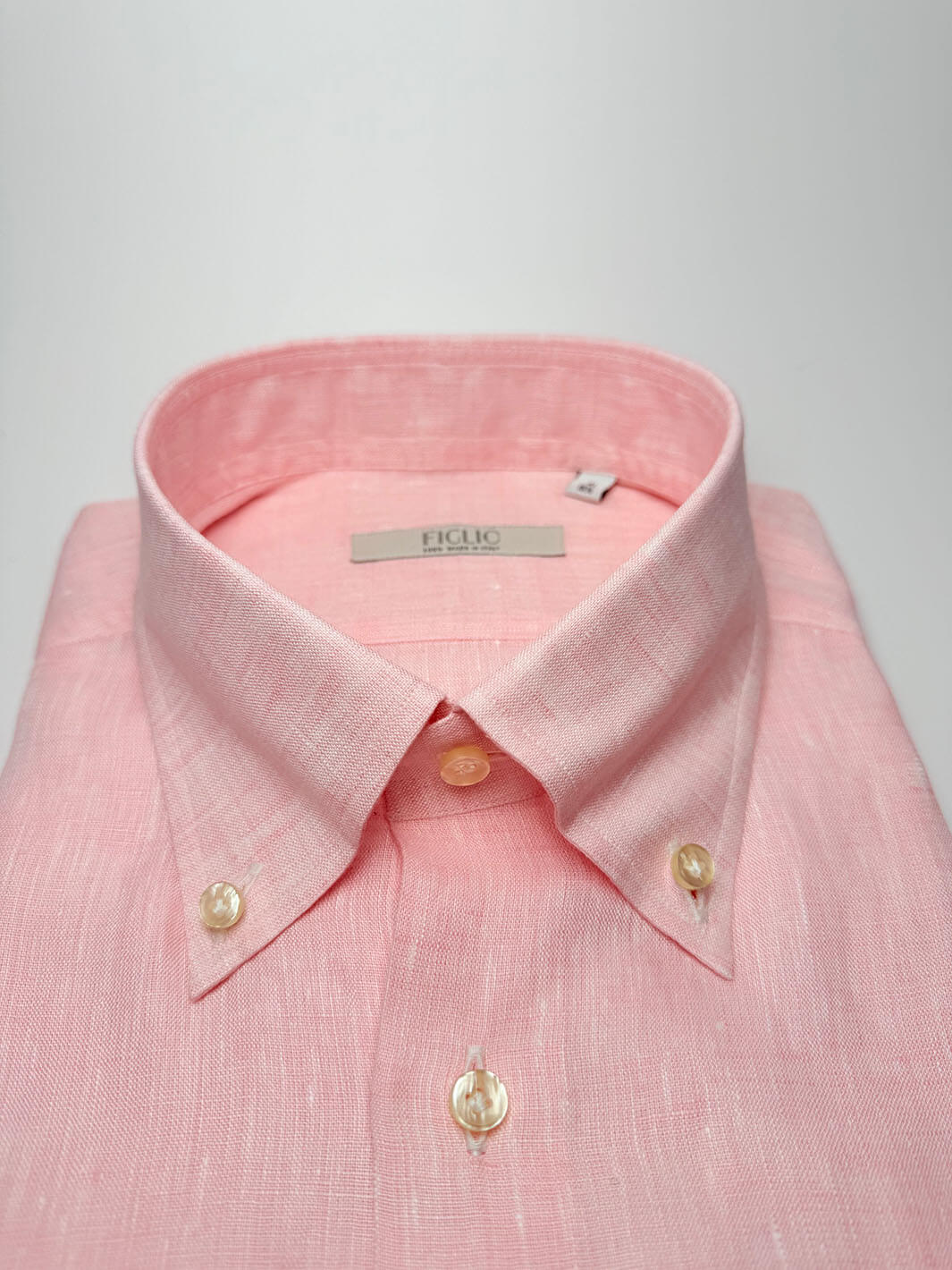 Linen Button-Down Shirt - Light Pink - Image 5