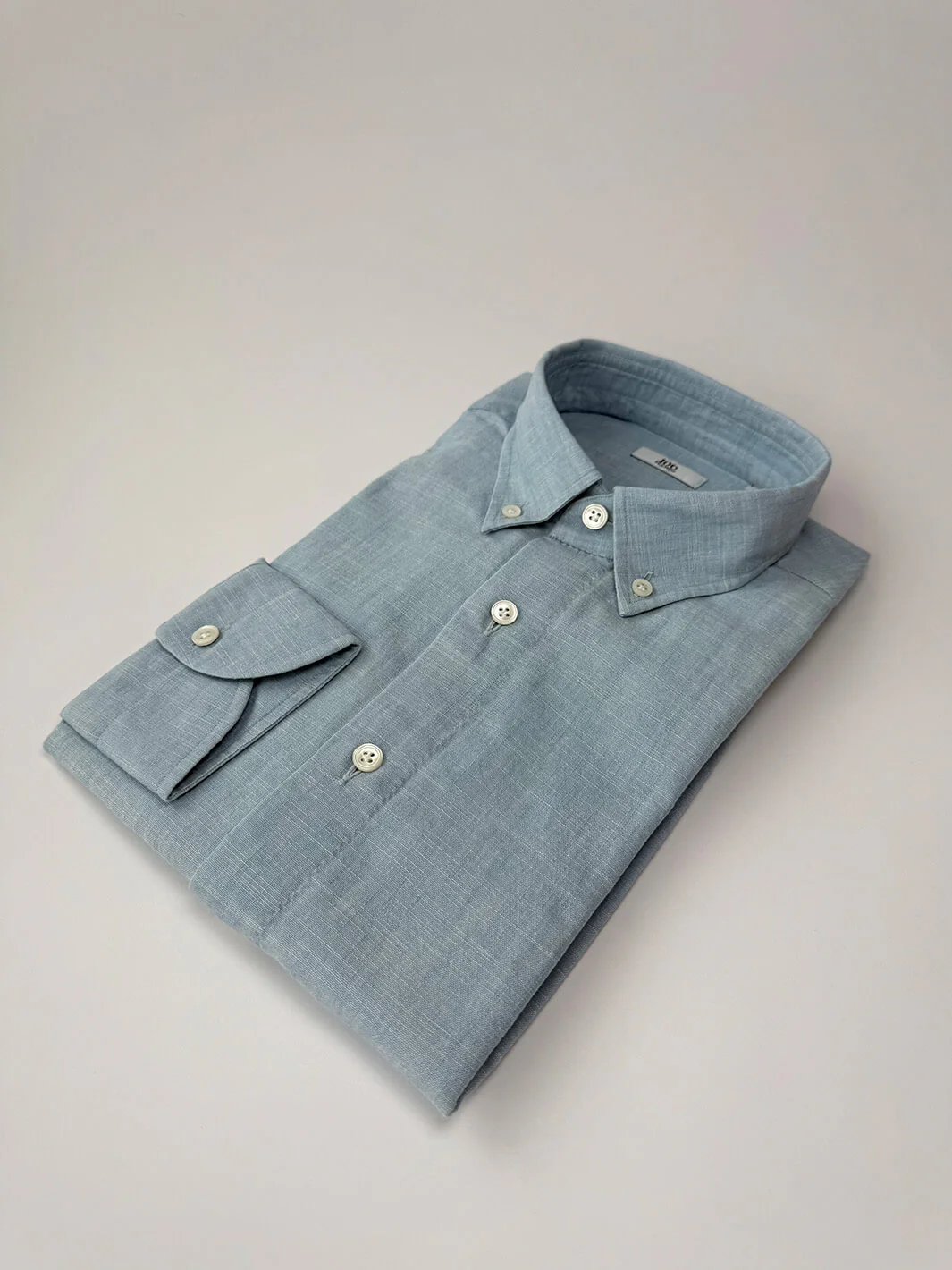 Linen Button-Down Shirt - Dusty Blue - Image 4