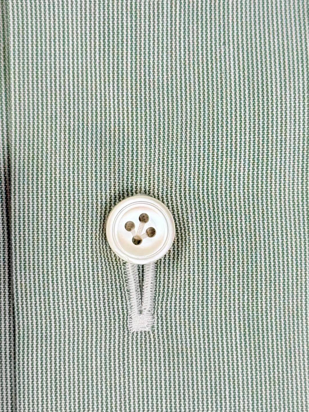 Micro-Stripe Cotton Dress Shirt - Green - Image 2
