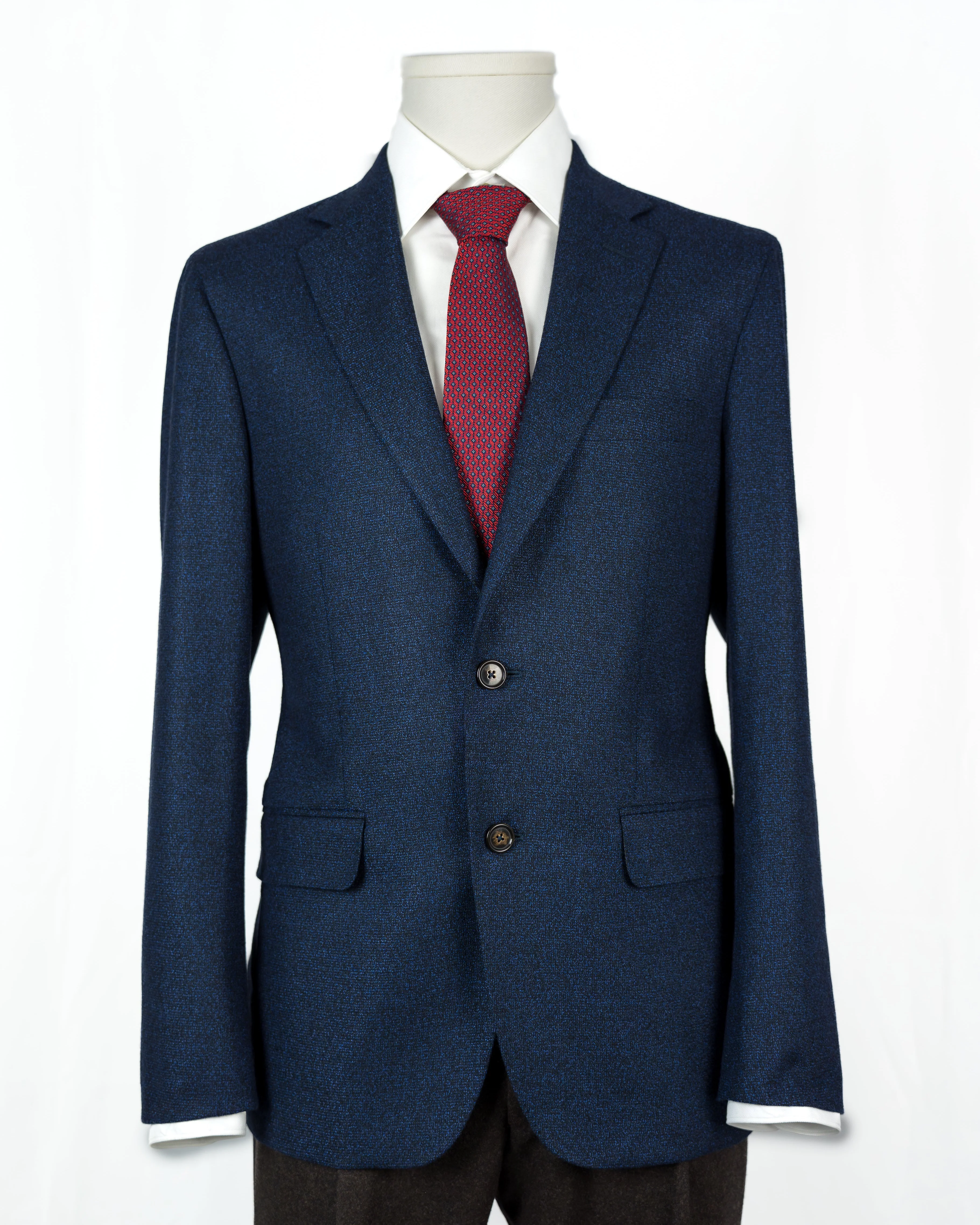 Dark Blue Textured Scabal Stardust Sport Coat