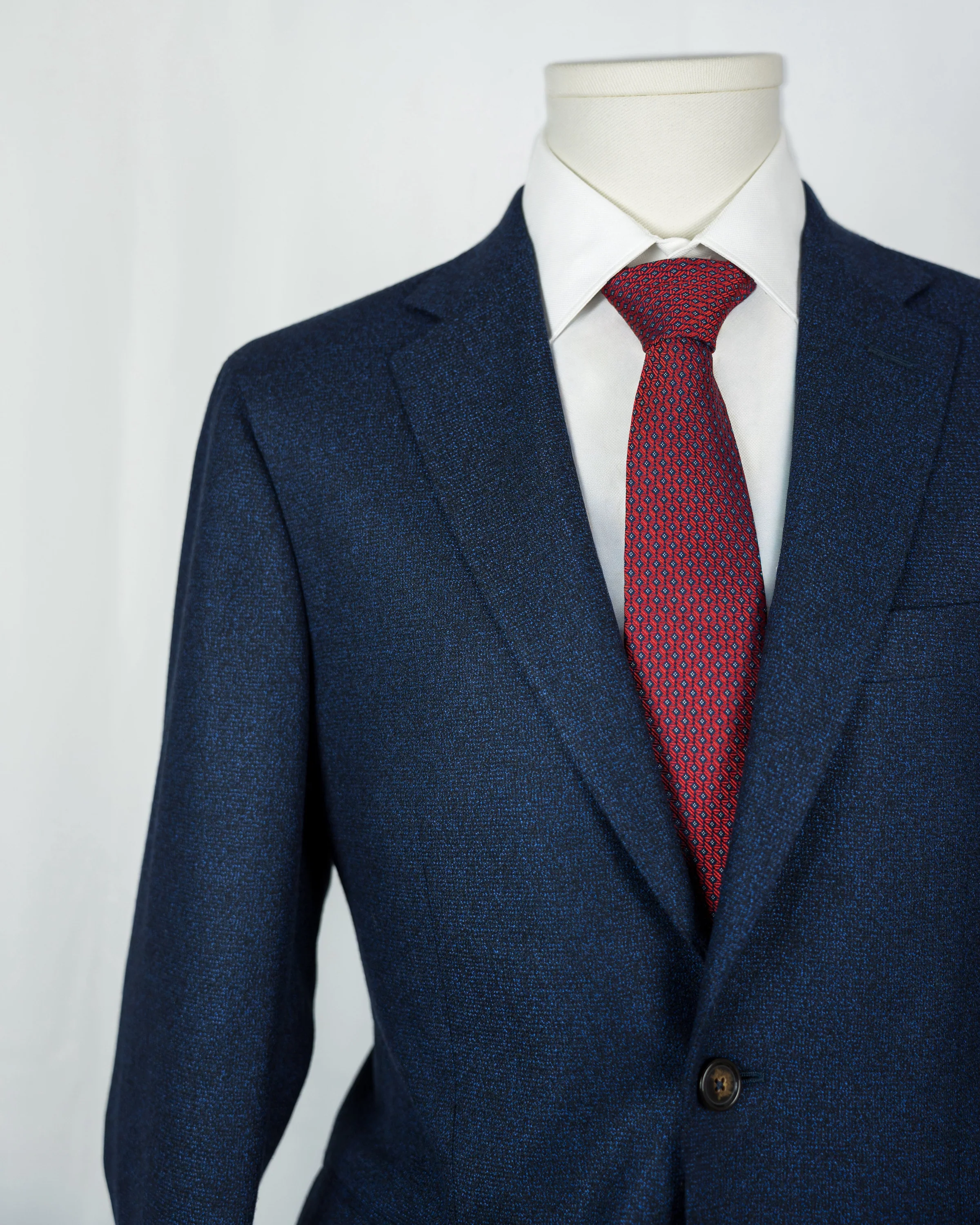 Dark Blue Textured Scabal Stardust Sport Coat - Image 5