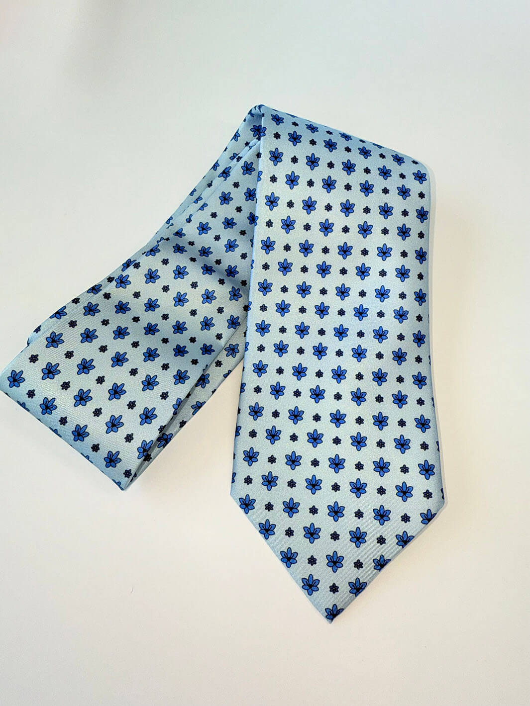 Silk Floral Tie - Light Blue - Image 3