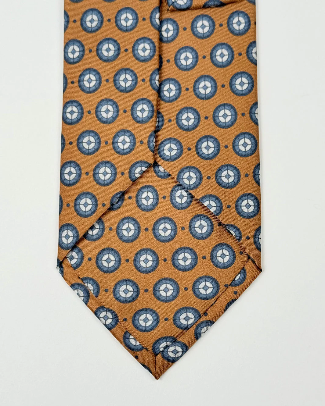 Silk Medallion Print Tie - Amber - Image 2