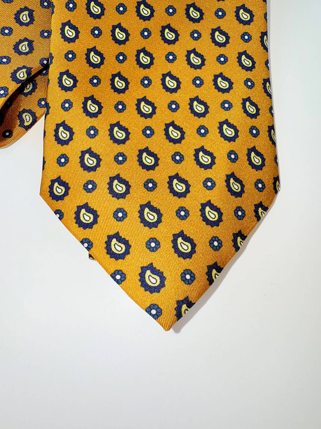 Silk Floral Paisley Tie - Yellow - Image 2