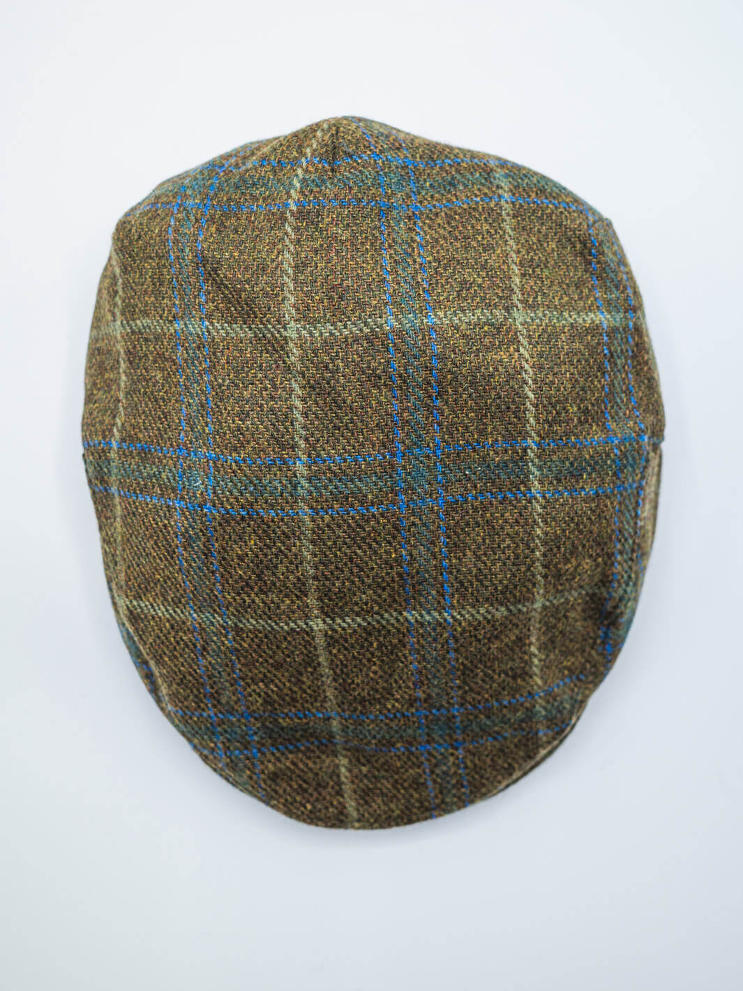 Tweed Check Driving Cap - Tobacco